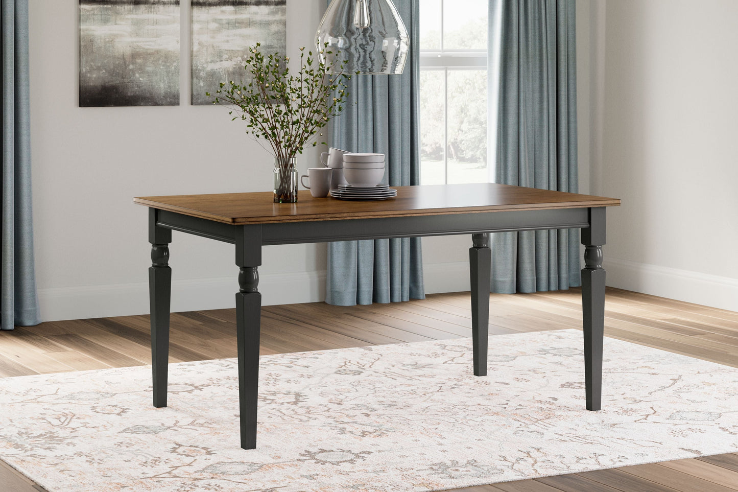 Owingsville - Rectangular Dining Room Table - Black / Brown