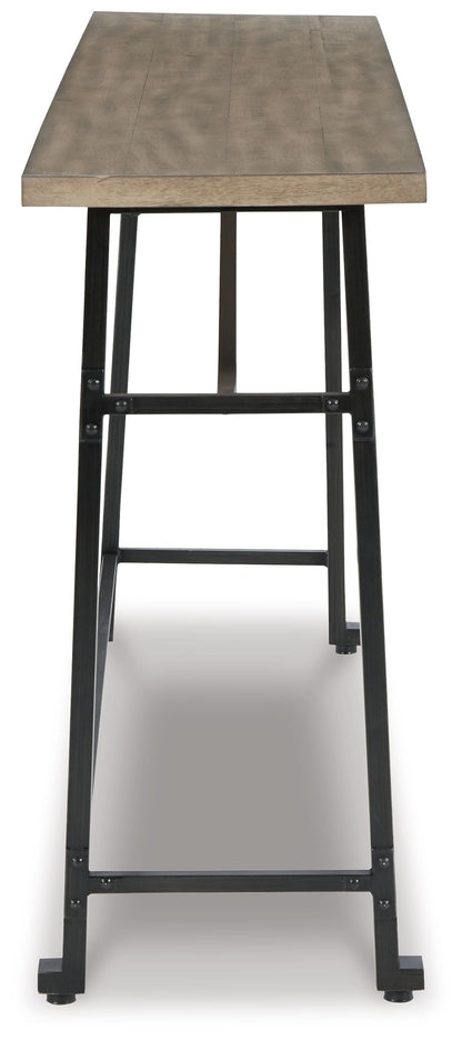 Lesterton - Long Counter Table - Light Brown / Black