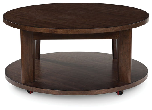 Korestone 2 - Round Cocktail Table - Dark Brown