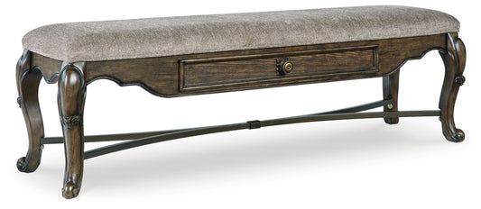 Maylee - Upholstered Storage Bench - Dark Brown
