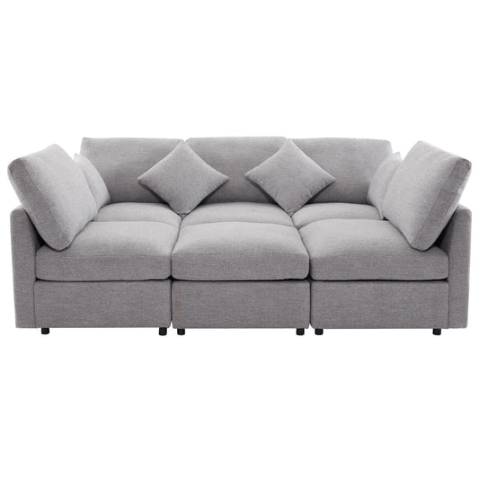 Sectional Sofa Modular U-Shaped With Ottoman & USB Ports
