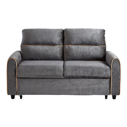 Pull Out Sofa Bed With Adjustable 3 Position Backrest, USB Charging Ports, Side Pockets