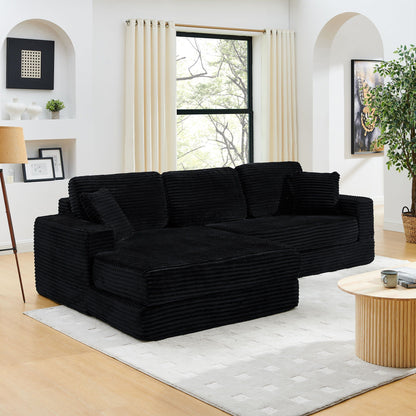 Modern Minimalist L Shape Modular Sectional Sofa, Couch