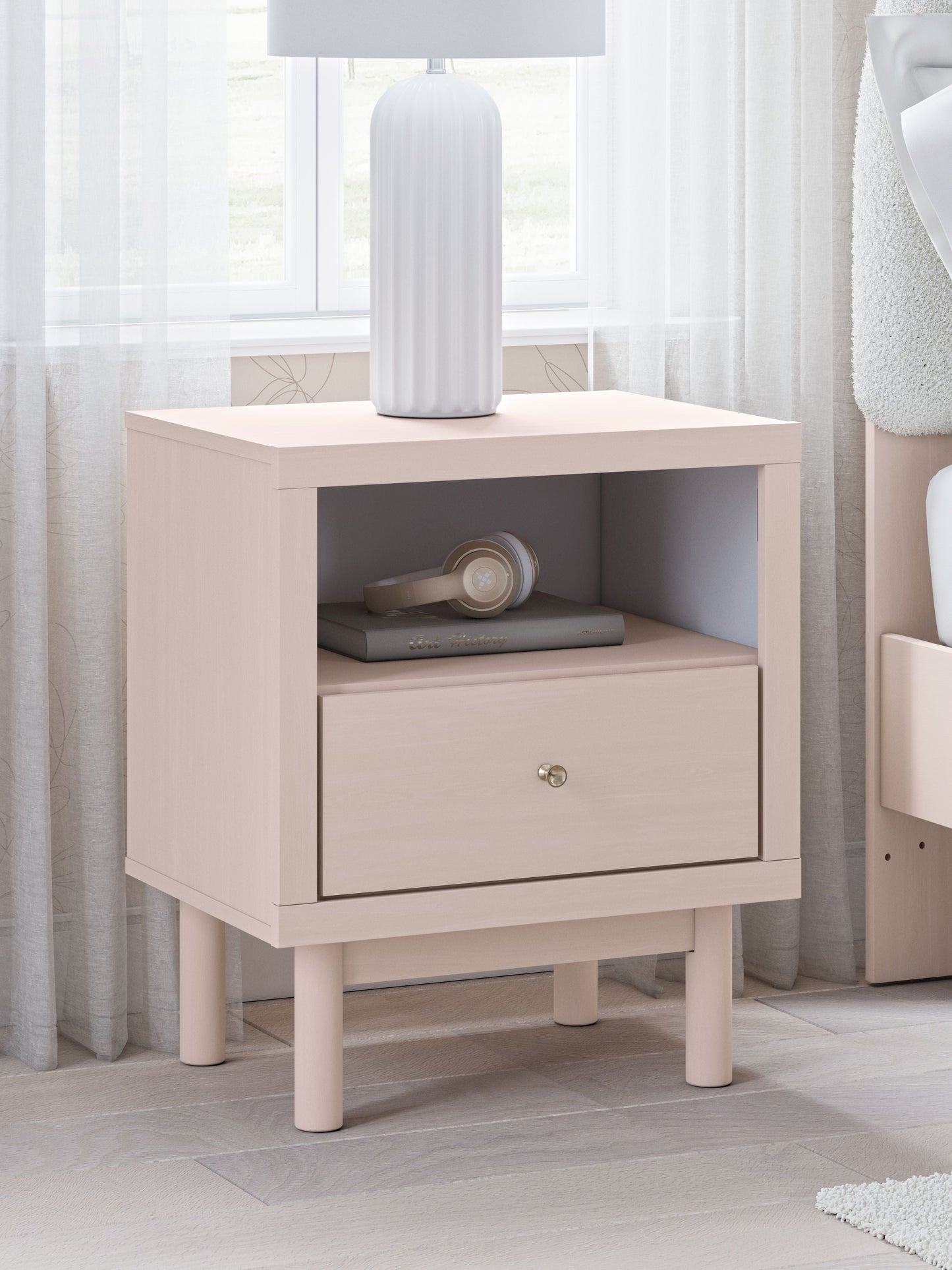 Wistenpine - One Drawer Night Stand - Blush