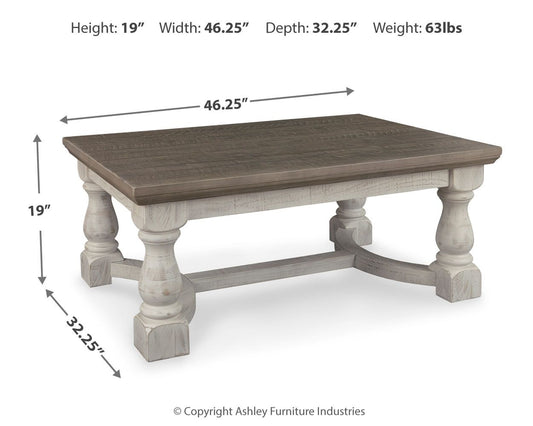 Havalance - Rectangular Cocktail Table - Gray / White