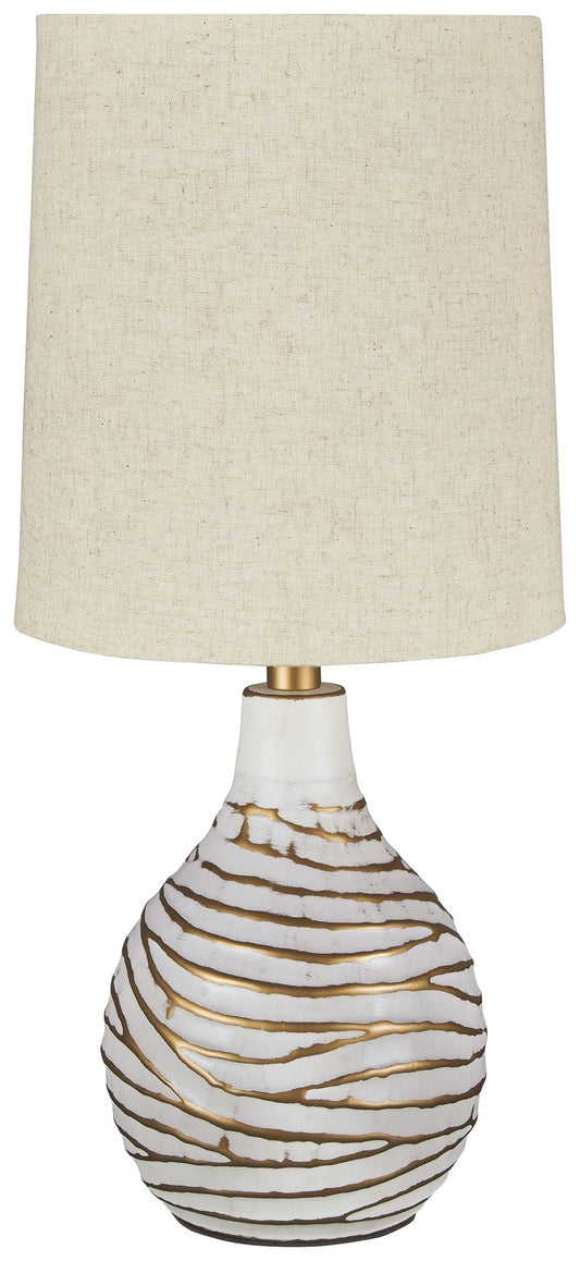 Aleela - Metal Table Lamp  - White / Gold Finish