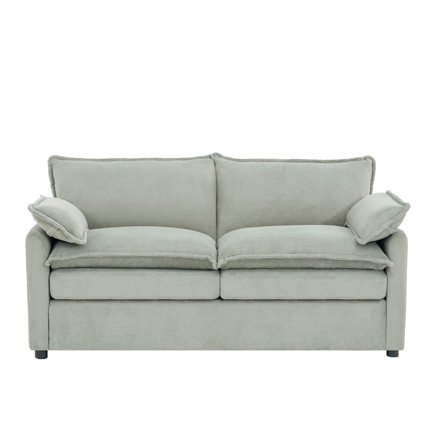 Modern Loveseat Sofa, Upholstered Couch With Side Storage Pockets
