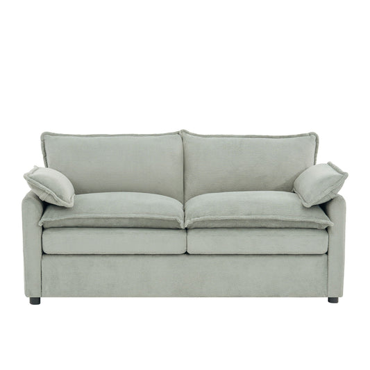 Modern Loveseat Sofa, Upholstered Couch With Side Storage Pockets