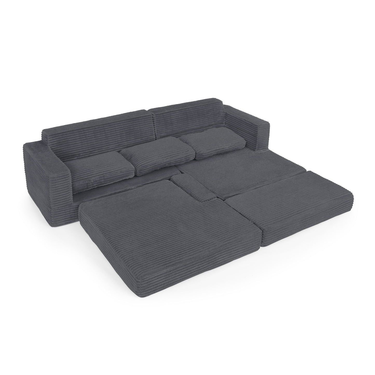 Modern Minimalist L Shape Modular Sectional Sofa, Couch