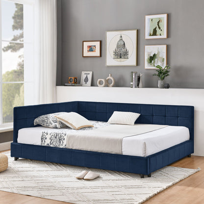 Elegant Design Storage Upholstered Tufted Bed Frame With Backrest And Armrests