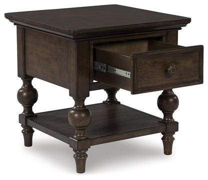 Veramond - Square End Table - Dark Brown