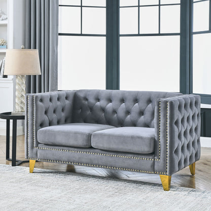 Modern Sofa With Button Tufting, Upholstered Couch For Living Room