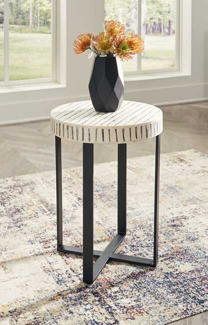 Crewridge - Accent Table - Black / Cream