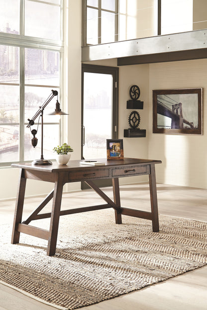 Baldridge - Home Office Large Leg Desk - Rustic Brown
