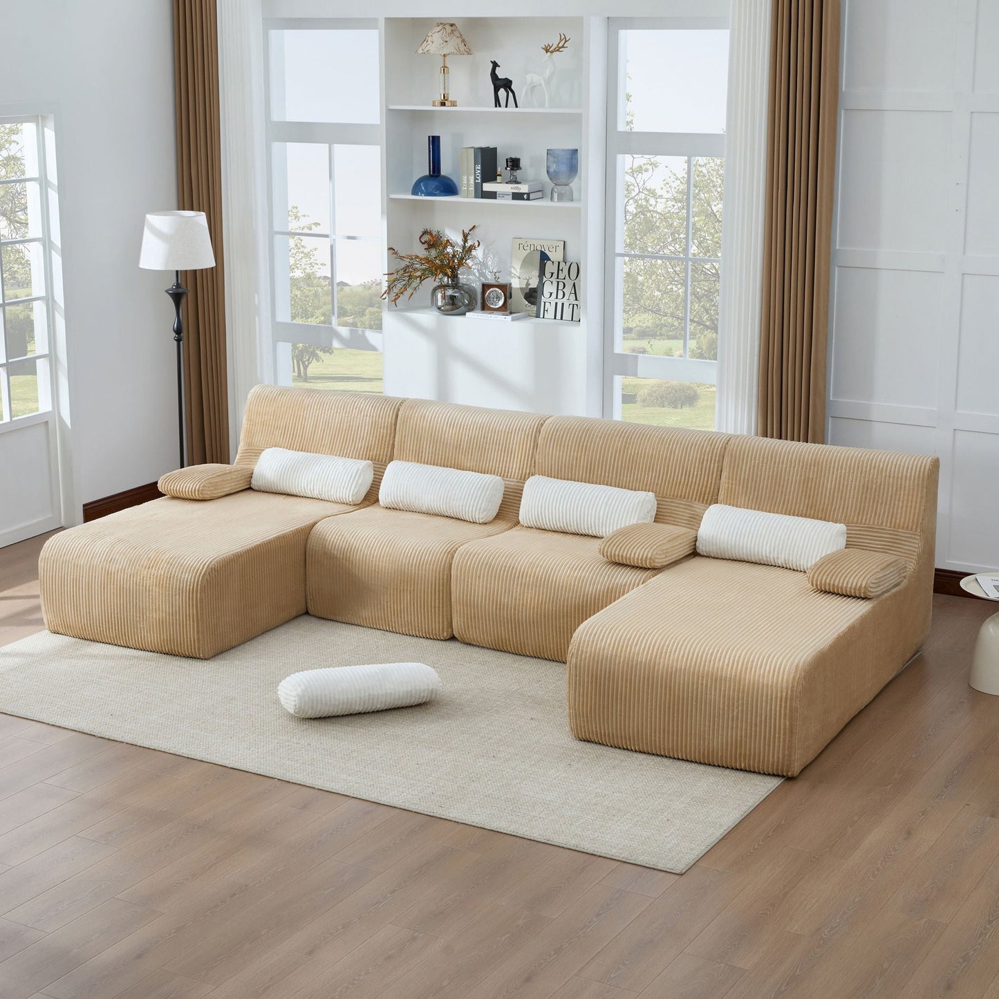 Oversized Sectional Sofa, Living Room Seating With Modular Design