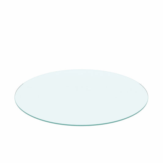 20" Round Tempered Glass Table Top Clear Glass 1 / 4" Thick Flat Polished Edge - Transparent