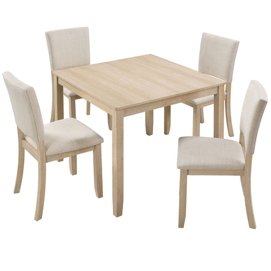 Modern 4 Person Dining Table Set With 4 Chairs