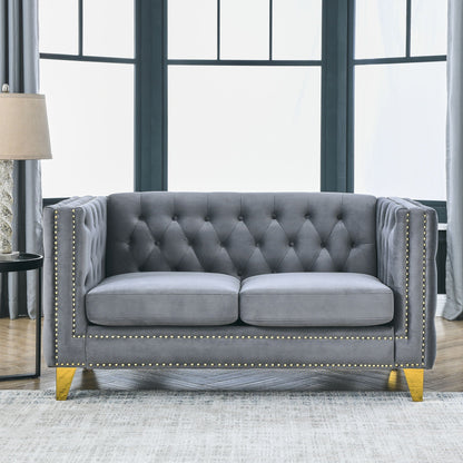 Modern Sofa With Button Tufting, Upholstered Couch For Living Room