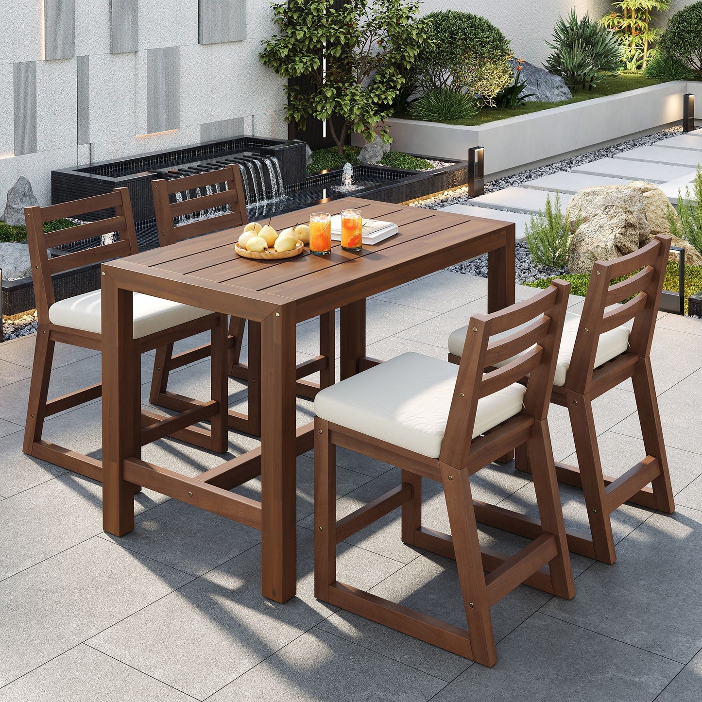 Patio Bar Set With Ergonomic Chairs