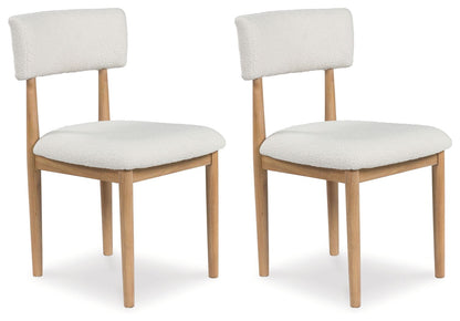 Sawdyn - Dining Upholstered Side Chair (Set of 2) - White / Light Brown