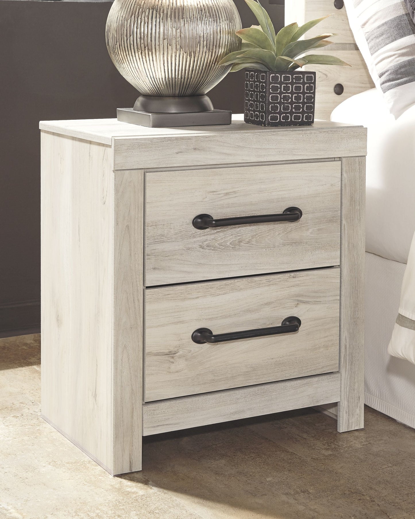Cambeck - Two Drawer Night Stand - Whitewash