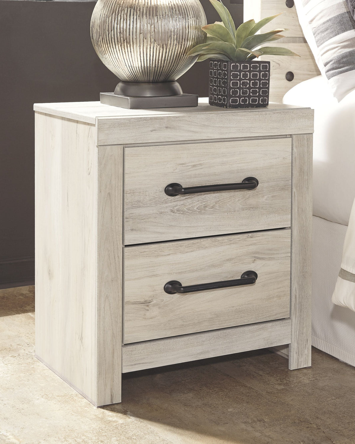 Cambeck - Two Drawer Night Stand - Whitewash