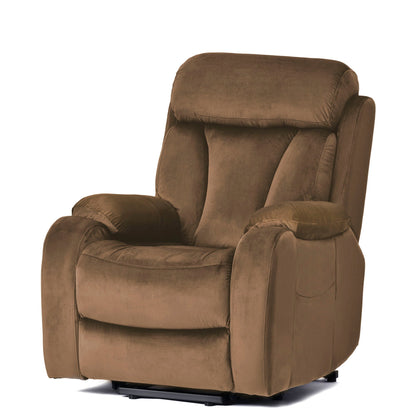 Lift Chair Recliner Power Remote Control Recliner Sofa Relax Soft Chair Anti - Skid Australia Cashmere Fabric Furniture Living Room - Brown