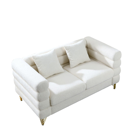 Oversized 2 Seater Sectional Sofa With Deep Seating And 2 Pillows