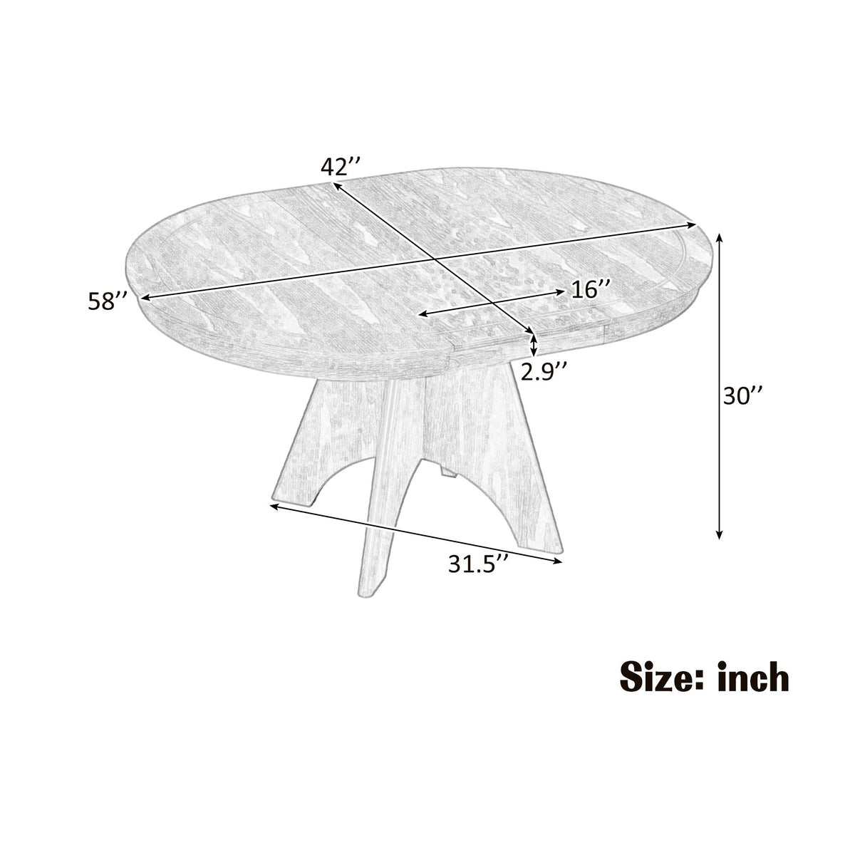 Extendable Dining Table With Sturdy Crossed Legs