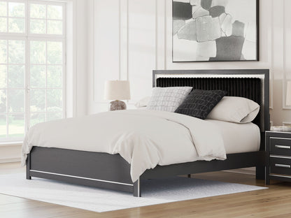 Zuraleus - Upholstered Panel Platform Bed With Roll Slats