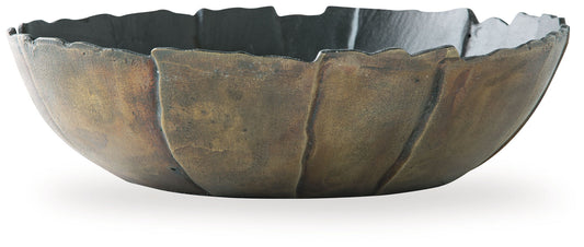 Aidman - Bowl - Black / Antique Gold Finish