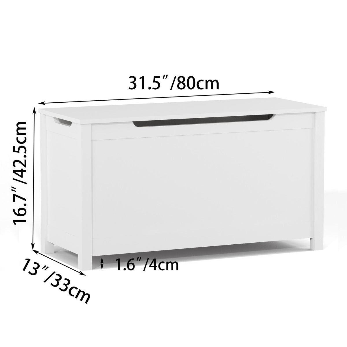 Toy Box Storage With Safety Hinged Lid