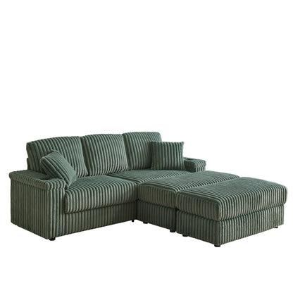 3 Seater Sofa With 2 Ottomans For Living Room