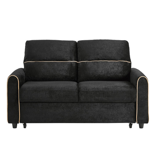 Pull Out Sofa Bed With Adjustable 3 Position Backrest, USB Charging Ports, Side Pockets