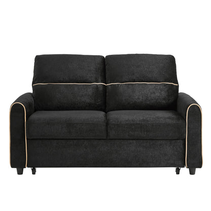 Pull Out Sofa Bed With Adjustable 3 Position Backrest, USB Charging Ports, Side Pockets