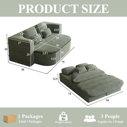 2 In 1 Foldable Sofa Bed With Multi Functional Blanket