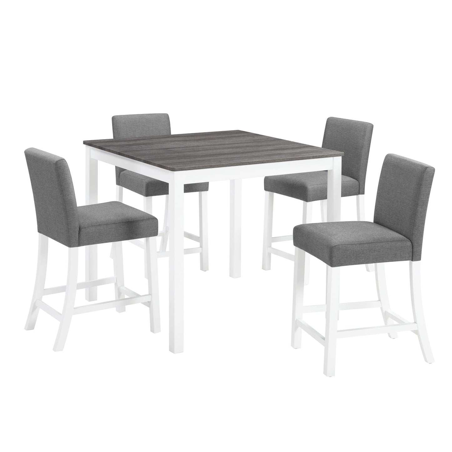 5 Piece Counter Height Table Set With 4 Chairs