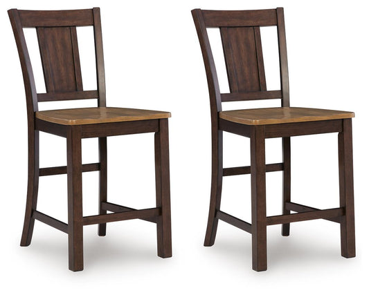 Rylandeen - Barstool (Set of 2) - Light Brown / Dark Brown