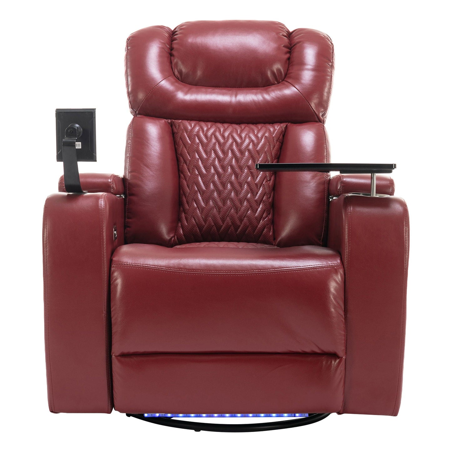 270 Degree Swivel Power Recliner With Tray Table, Phone Holder, Cup Holder, USB Port