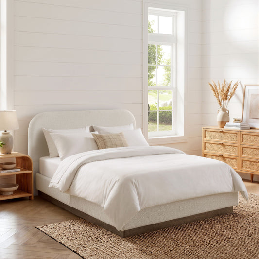 Linton - Upholstered Platform Bed With Curved Headboard