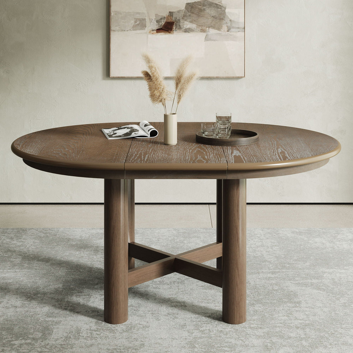 Extendable Oval Dining Table With Leaf