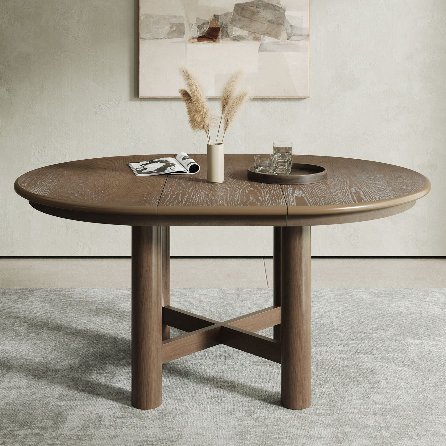 Extendable Oval Dining Table With Leaf