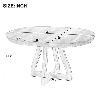 Round Extendable Dining Tabl, Middle Leaf, Curved Legs