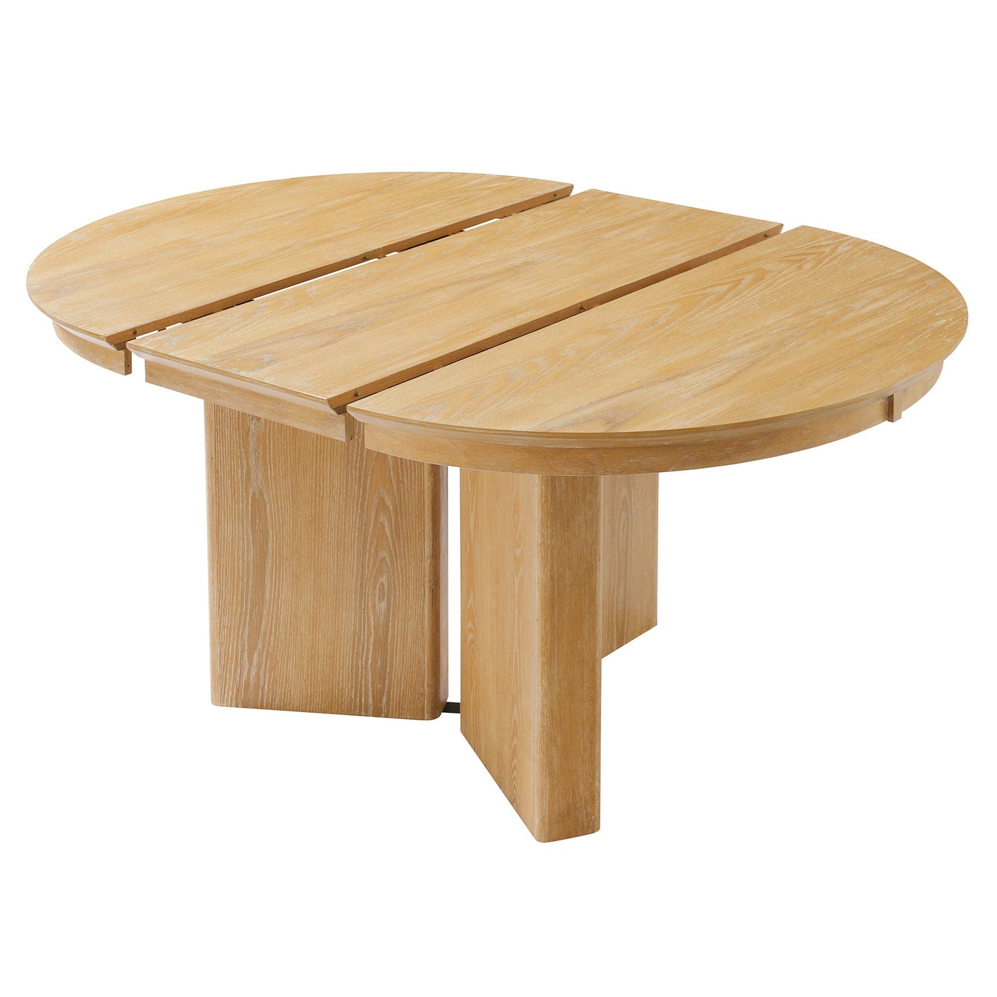 Farmhouse Oval Extendable Dining Table With Pedestal Base