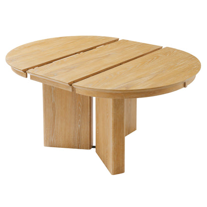 Farmhouse Oval Extendable Dining Table With Pedestal Base