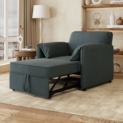 Convertible Pull Out Sofa Bed, 3 In 1 Convertible Sleeper Chair Adjustable Backrest With Thicked Cushions