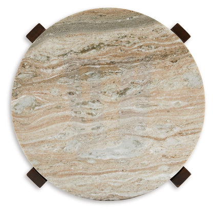 Tanidore - Round End Table - Warm Brown