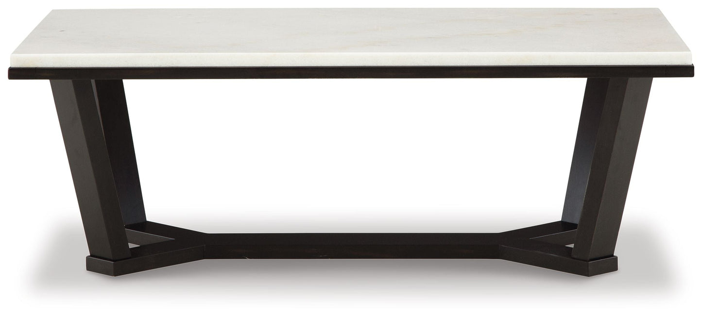 Fostead - Rectangular Cocktail Table - White / Espresso