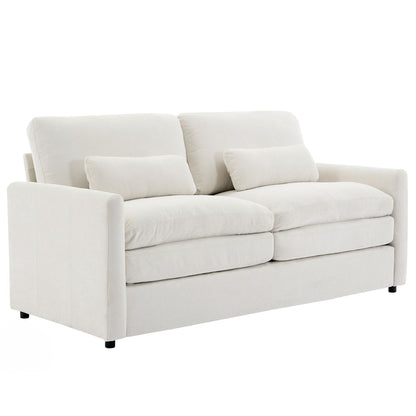 Cozy Upholstered Plush Cushion Loveseat Sofa For Living Room
