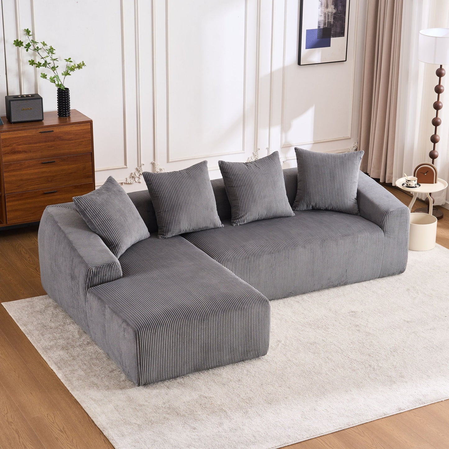 Combined 3 Seater Sofa With 4 Pillows